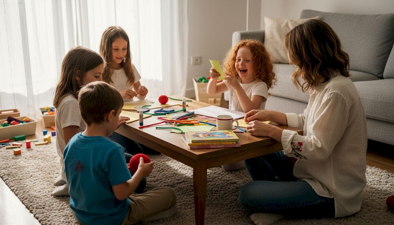 Bambini che realizzano insieme animazioni creative