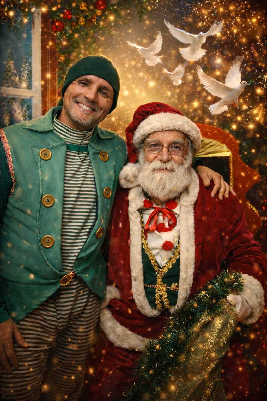 elfo wilson e babbo natale spettacolo di natale per bambini nelle scuole