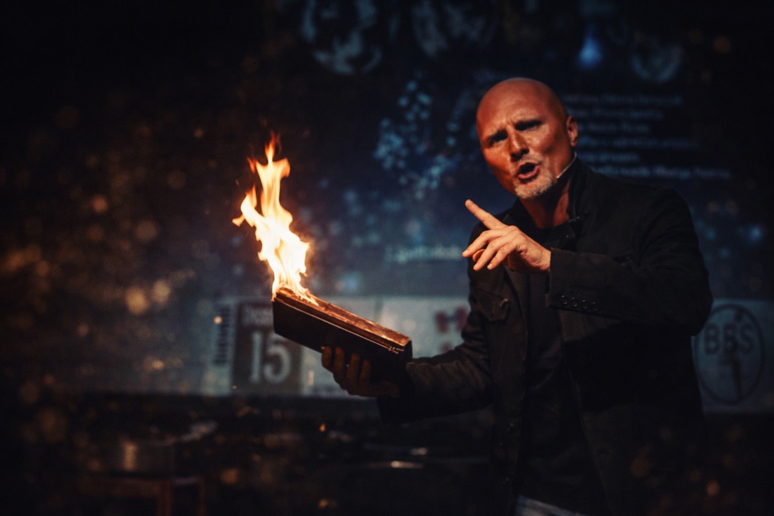 [Spettacolo di illusionismo con effetti speciali e fuoco a Milano]