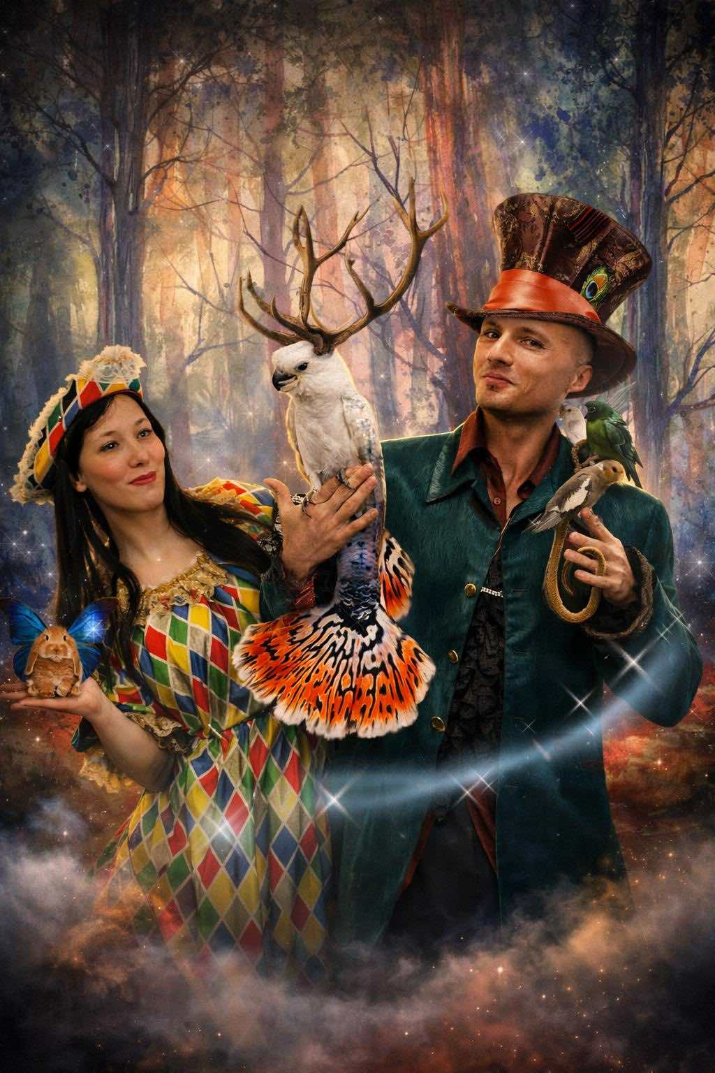 spettacolo di carnevale per scuole con magia e animali scenici