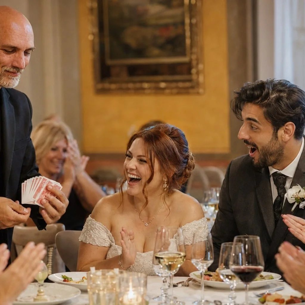 Mago spettacoli matrimoni trucco di carte tra brindisi