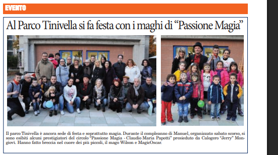 La Nuova Voce — Mago Wilson con Passione Magia, novembre 2012