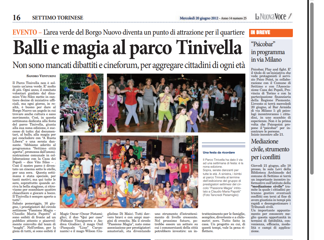 La Nuova Voce — Balli e magia al Parco Tinivella, 2012