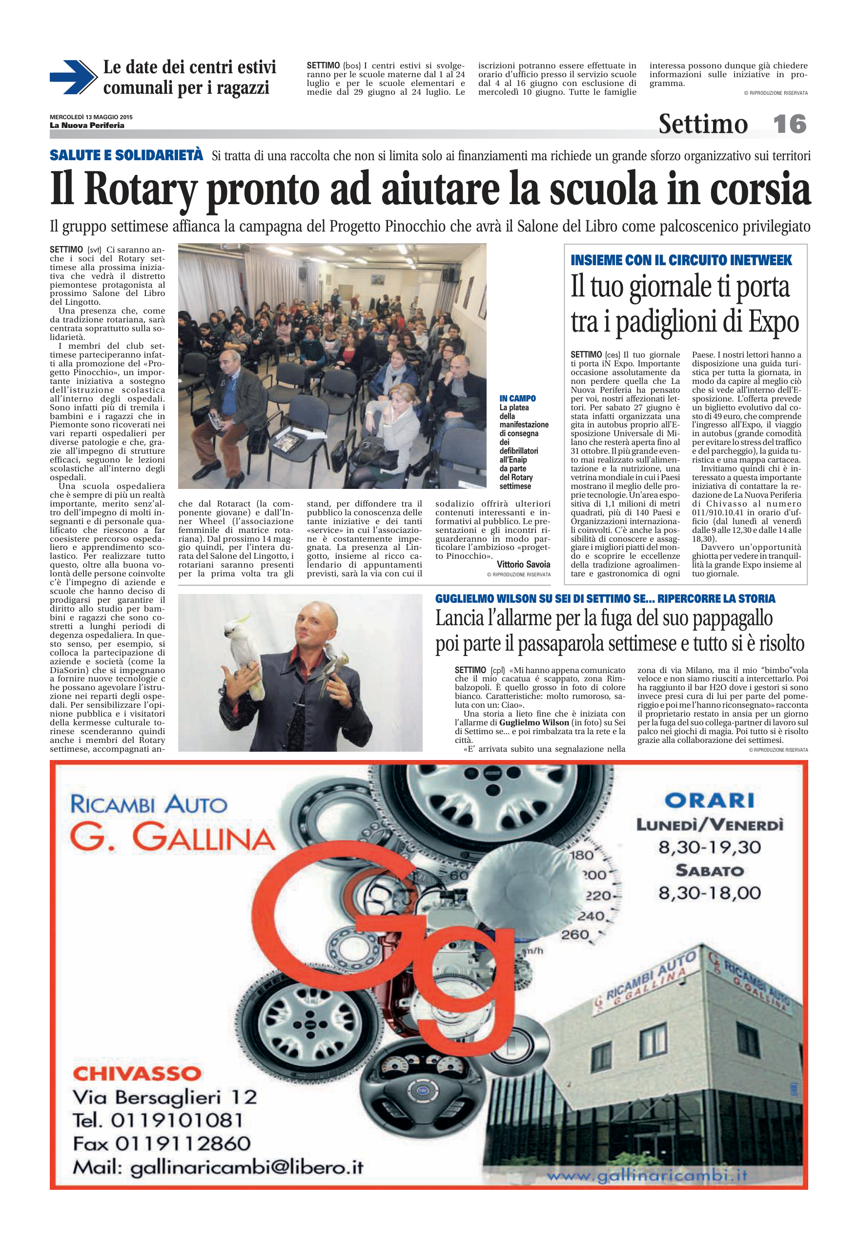 La fuga del cacatua e il passaparola settimese — La Nuova Periferia, 13 maggio 2015