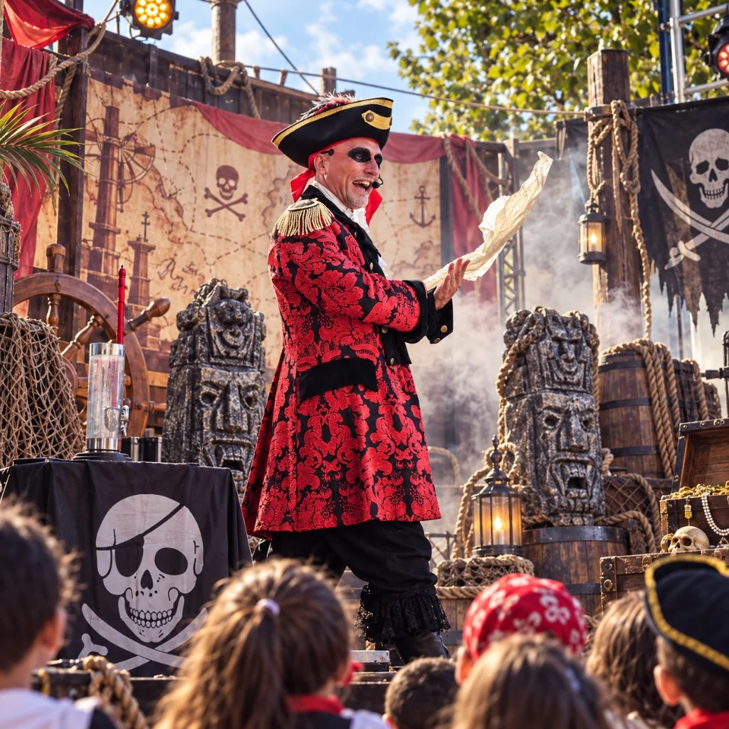 Barbabruciata e la Maledizione – pirata Barbabruciata sul palco durante lo spettacolo